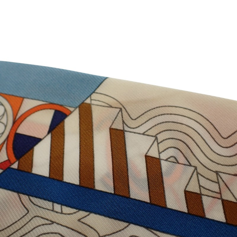 エルメス HERMES ツイリー De l'Ombrelle aux Duels Vieux 杖傘と決闘 スカーフ シルク ブルー レディース【中古】【ABランク】