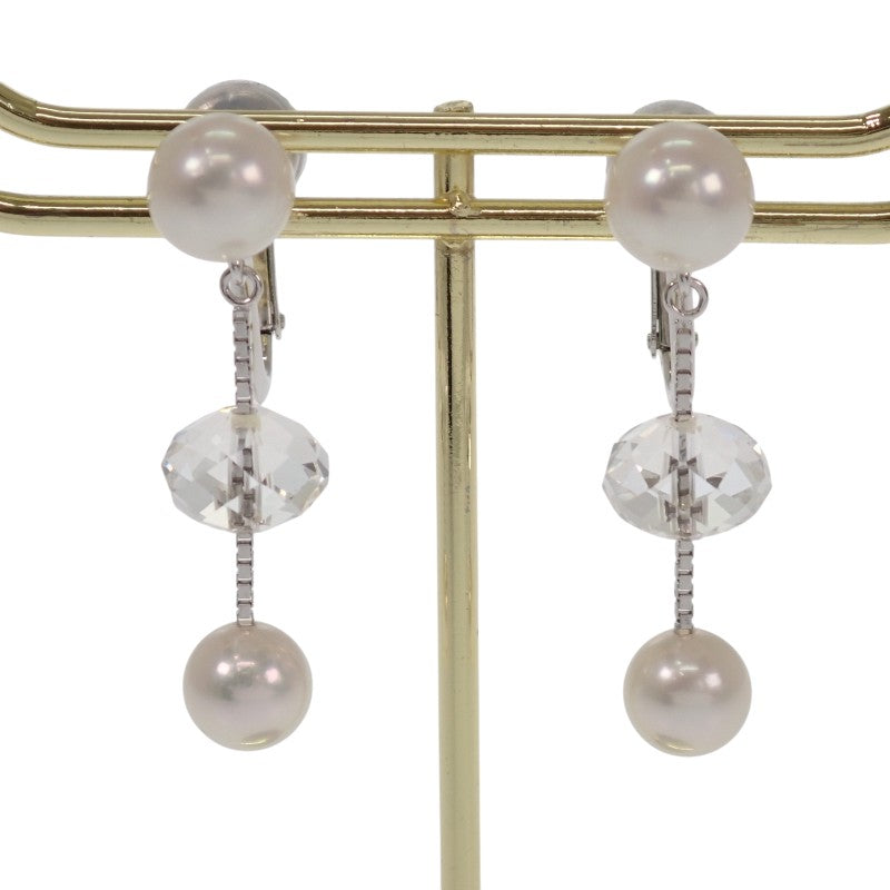 タサキ TASAKI ヴァリエ パール クリスタル イヤリング K18ホワイトゴールド アコヤ真珠 クリスタル レディース【中古】【Aランク】