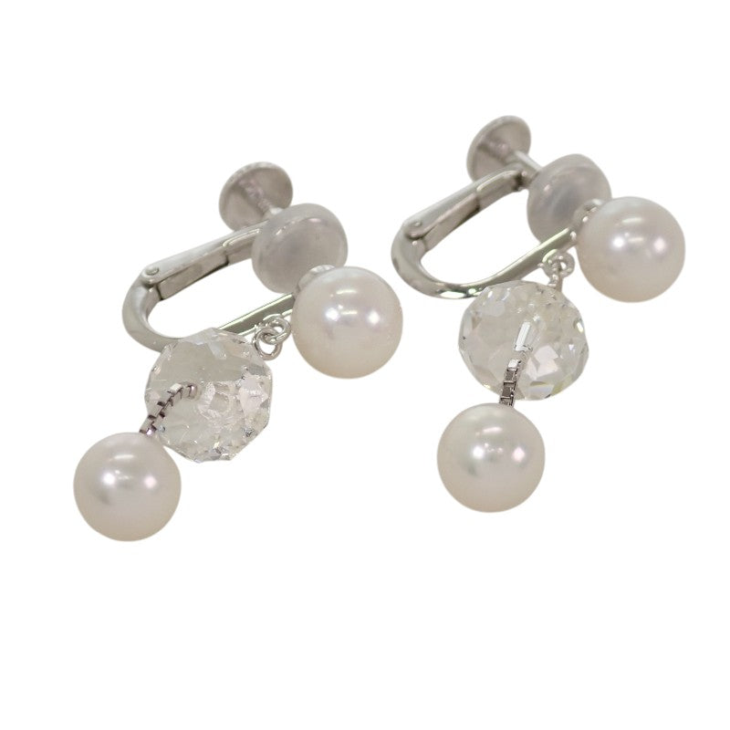 タサキ TASAKI ヴァリエ パール クリスタル イヤリング K18ホワイトゴールド アコヤ真珠 クリスタル レディース【中古】【Aランク】