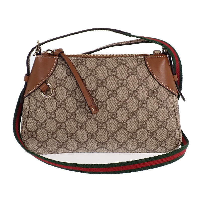 グッチ GUCCI GGエンブレム スモール 815218 FAEAA 9762 2WAYバッグ ハンドバッグ ショルダーバッグ レザー GGエンブレム ブラウン ゴールド金具 レディース【中古】【Aランク】