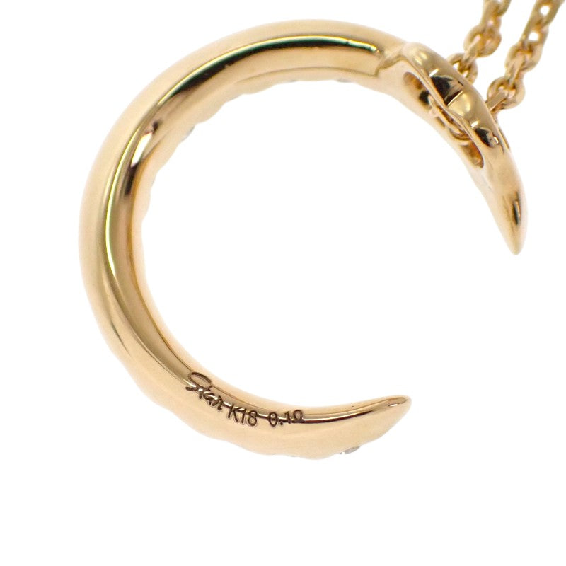 スタージュエリー STAR JEWELRY ムーン ネックレス K18イエローゴールド ダイヤモンド レディース【中古】【Aランク】