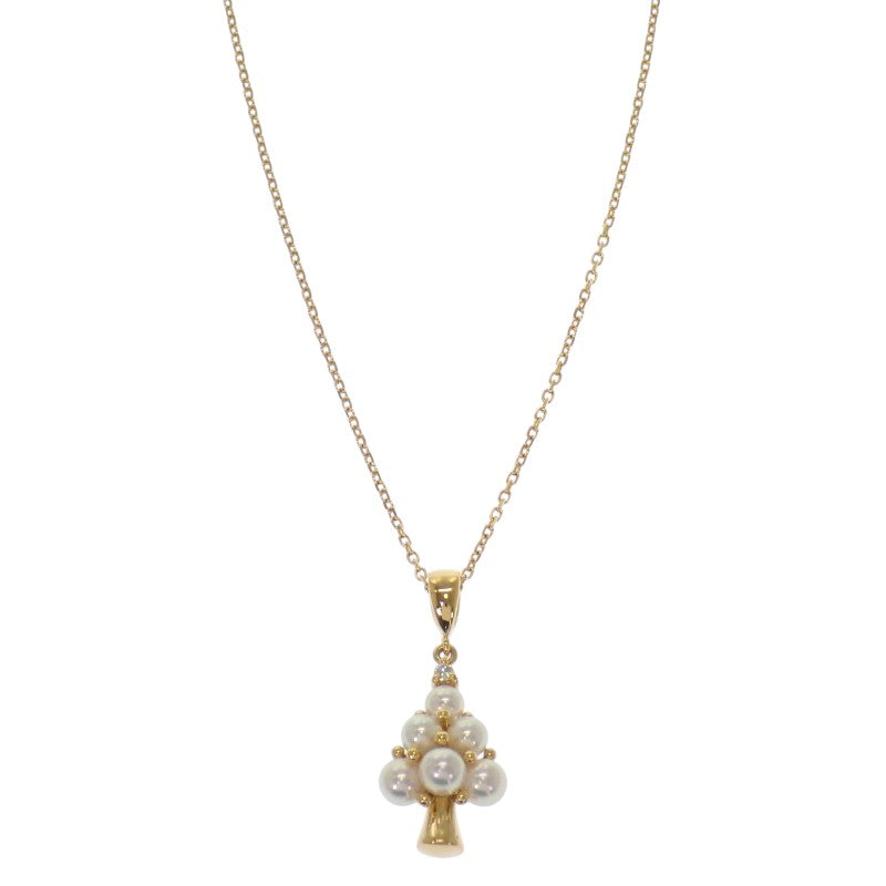 ミキモト MIKIMOTO ツリー ペンダント ネックレス K18イエローゴールド レディース【中古】【Aランク】