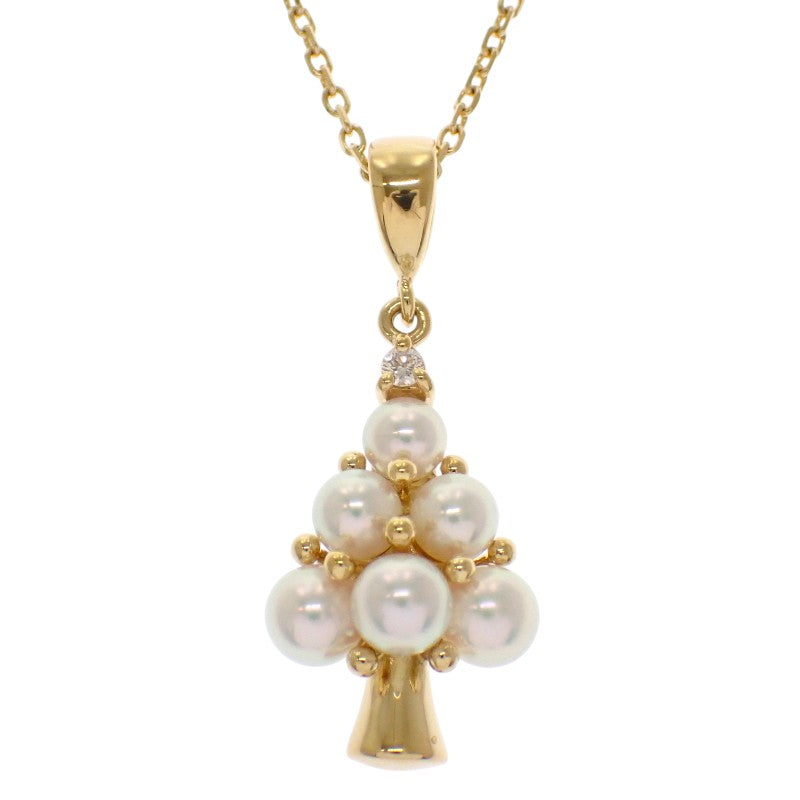 ミキモト MIKIMOTO ツリー ペンダント ネックレス K18イエローゴールド レディース【中古】【Aランク】