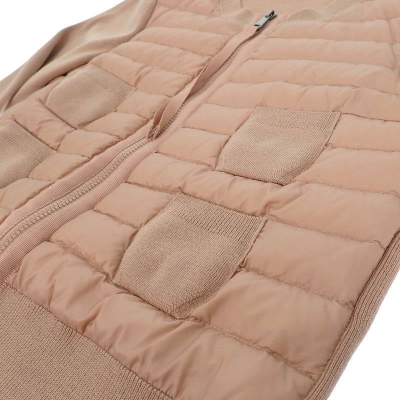 モンクレール MONCLER ダウン切替 ニットカーディガン CARDIGAN TRICOT XS F20939B51000 A9018 カーディガン ウール ナイロン ダウン90%/フェザー10％ ピンク レディース【中古】【ABランク】