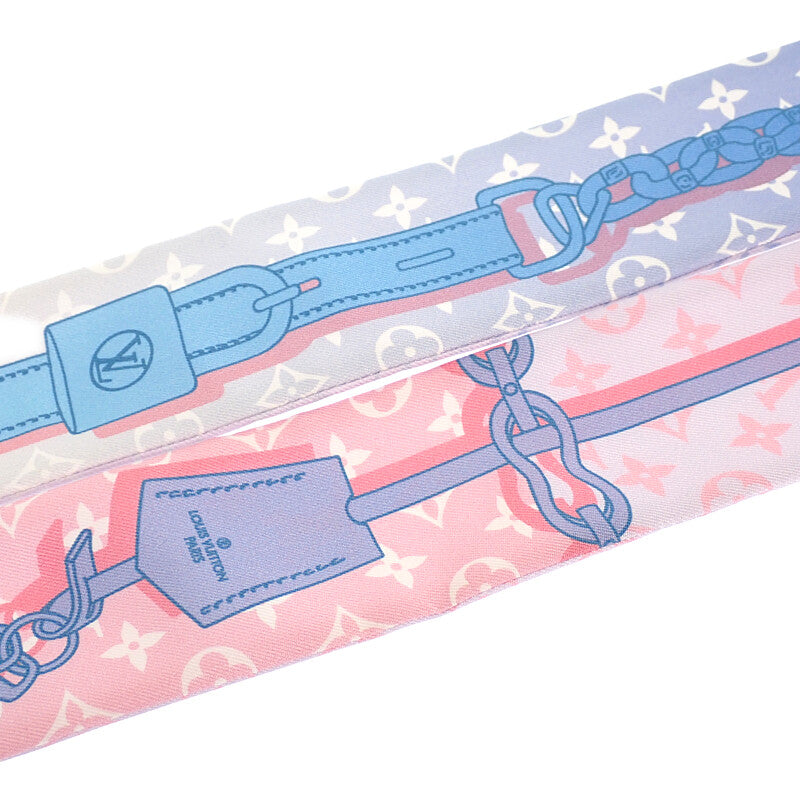 LOUIS VUITTON Bando BB Rising Confidential M76119 Scarf Silk Pink Blue Women's [Used] [A Rank]