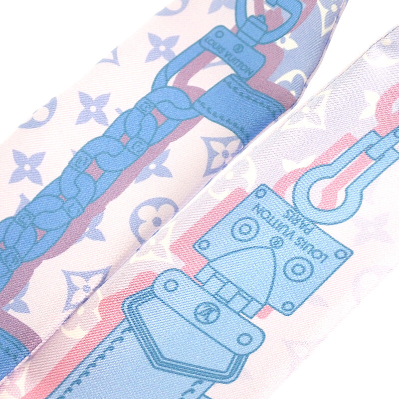LOUIS VUITTON Bando BB Rising Confidential M76119 Scarf Silk Pink Blue Women's [Used] [A Rank]