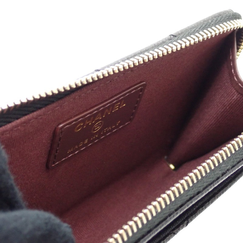 シャネル CHANEL クラシック ジップ AP3179 B10583 C3906 カードケース キャビアスキン ブラック ゴールド金具 レディース【中古】【Aランク】