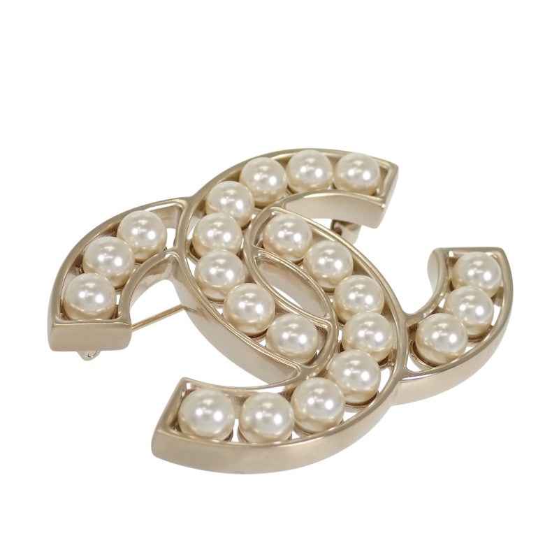 シャネル CHANEL ココマーク パールブローチ A64978 B14357 ブローチ メタル フェイクパール ゴールド ホワイト ゴールド金具 レディース【中古】【Aランク】