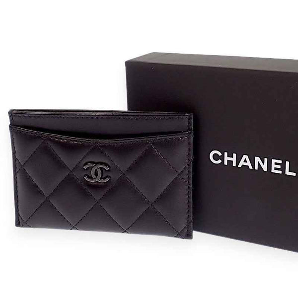 シャネル CHANEL クラシック AP0213 カードケース ラムスキン ブラック レディース メンズ【中古】【Aランク】