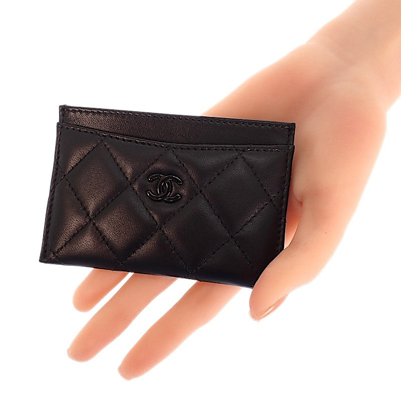 シャネル CHANEL クラシック AP0213 カードケース ラムスキン ブラック レディース メンズ【中古】【Aランク】