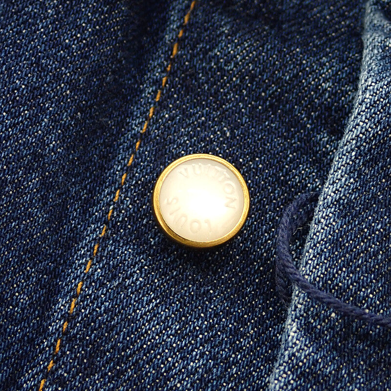 ルイヴィトン LOUIS VUITTON デニムショートスリーブシャツ シグネチャー 25SS L 半袖シャツ コットン ブルー メンズ【中古】【Aランク】