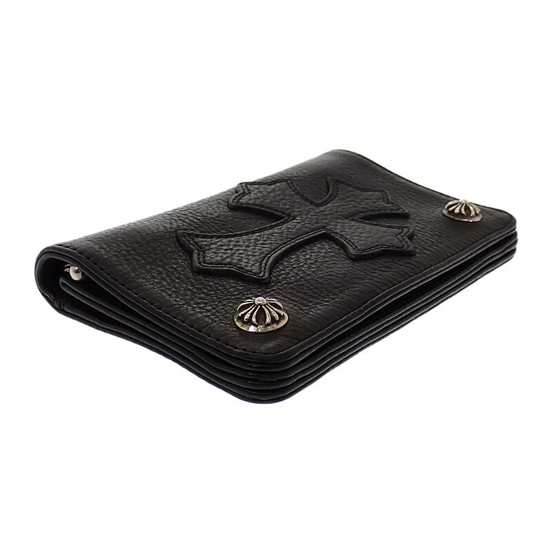 クロムハーツ　 1ジップ クロスボールボタンレザーウォレット財布　状態良好 クロムハーツ CHROME HEARTS 1ジップ クロスボールボタン レザー