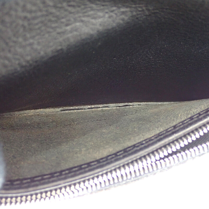 クロムハーツ CHROME HEARTS 1ジップ クロスボールボタン レザーウォレット 二つ折り財布 レザー ブラック メンズ【中古】【ABランク】