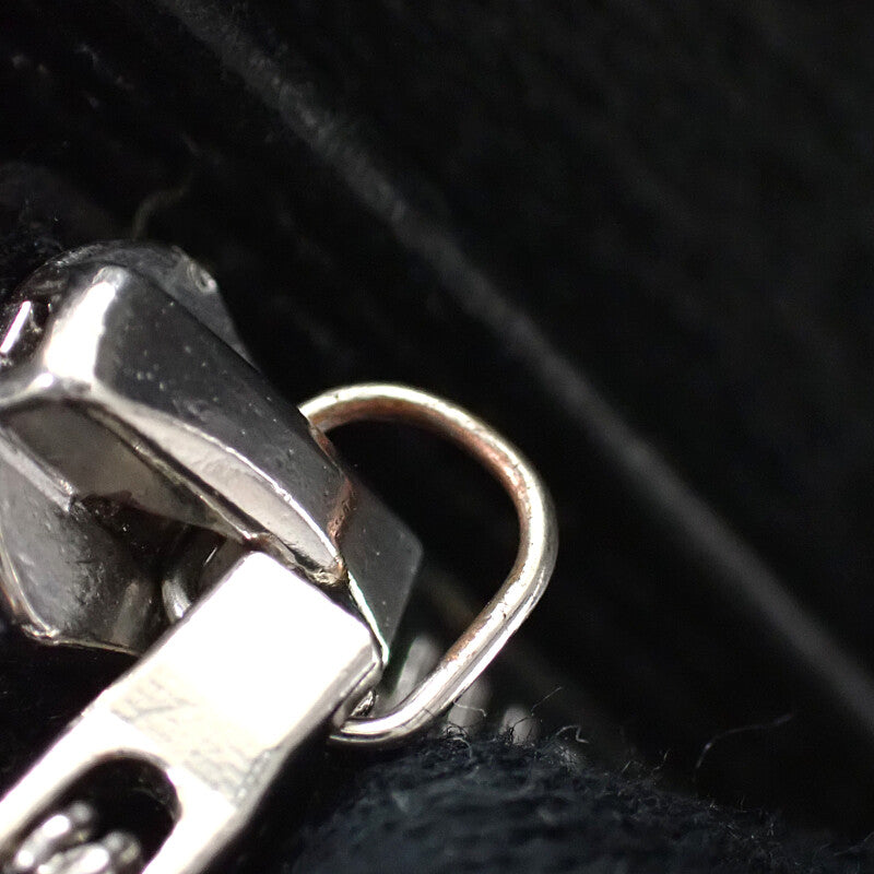 クロムハーツ CHROME HEARTS 1ジップ クロスボールボタン レザーウォレット 二つ折り財布 レザー ブラック メンズ【中古】【ABランク】