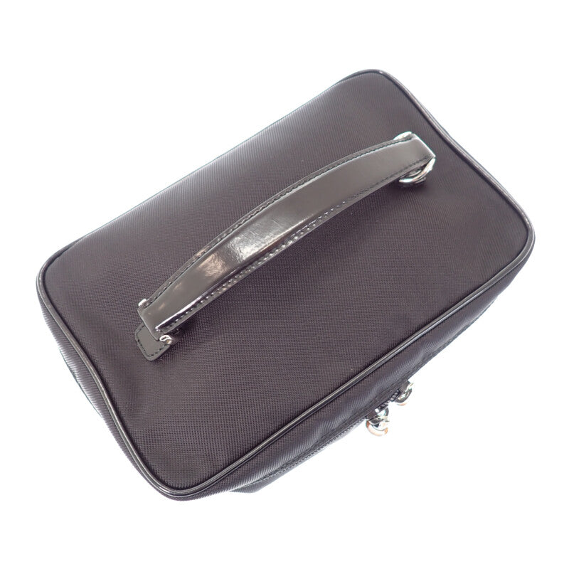 グッチ GUCCI バンブーバニティ 032_1956_0150 ハンドバッグ ナイロン カーフ ブラック シルバー金具 メンズ レディース【中古】【ABランク】