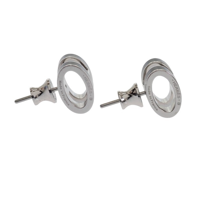 エルメス HERMES ポップH ピアス メタル ブラック シルバー金具 レディース【中古】【ABランク】