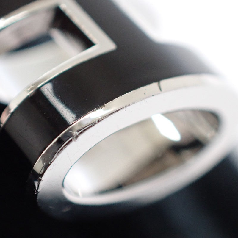 エルメス HERMES ポップH ピアス メタル ブラック シルバー金具 レディース【中古】【ABランク】