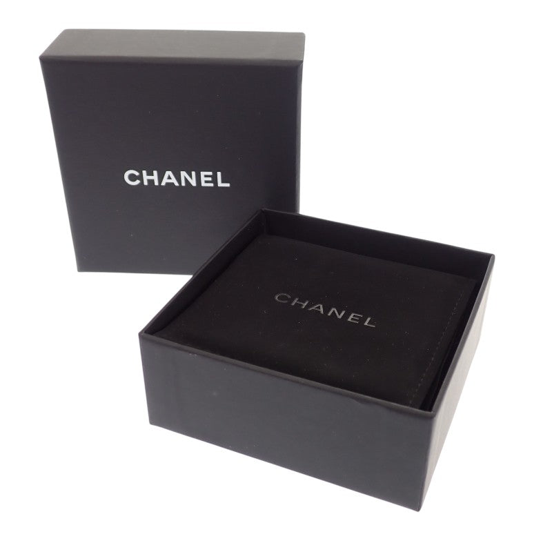 シャネル CHANEL CCカメリア ココマーク AB8977 ピアス メタル レザー ゴールド ブラック レディース【中古】【Aランク】