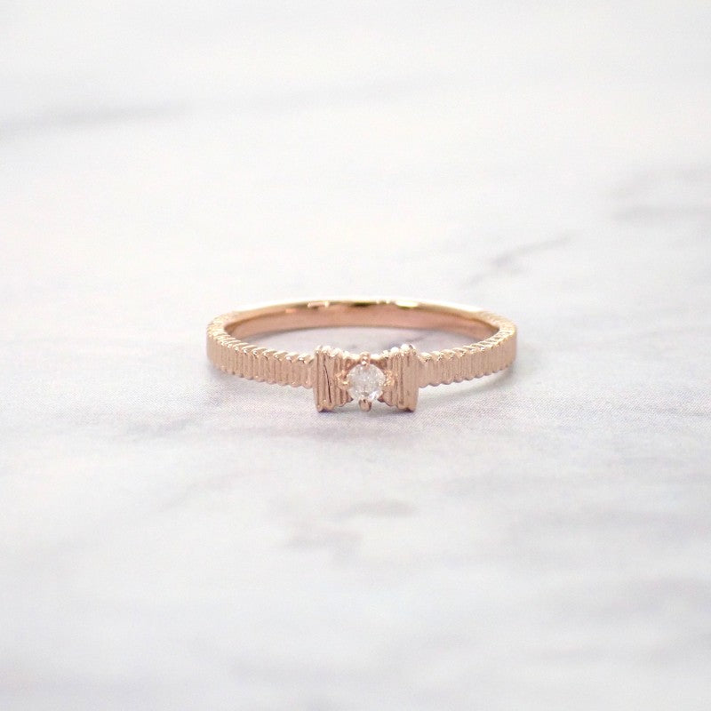 ジルスチュアート JILLSTUART リボン 3号 リング K10ピンクゴールド ダイヤモンド レディース【中古】【Aランク】