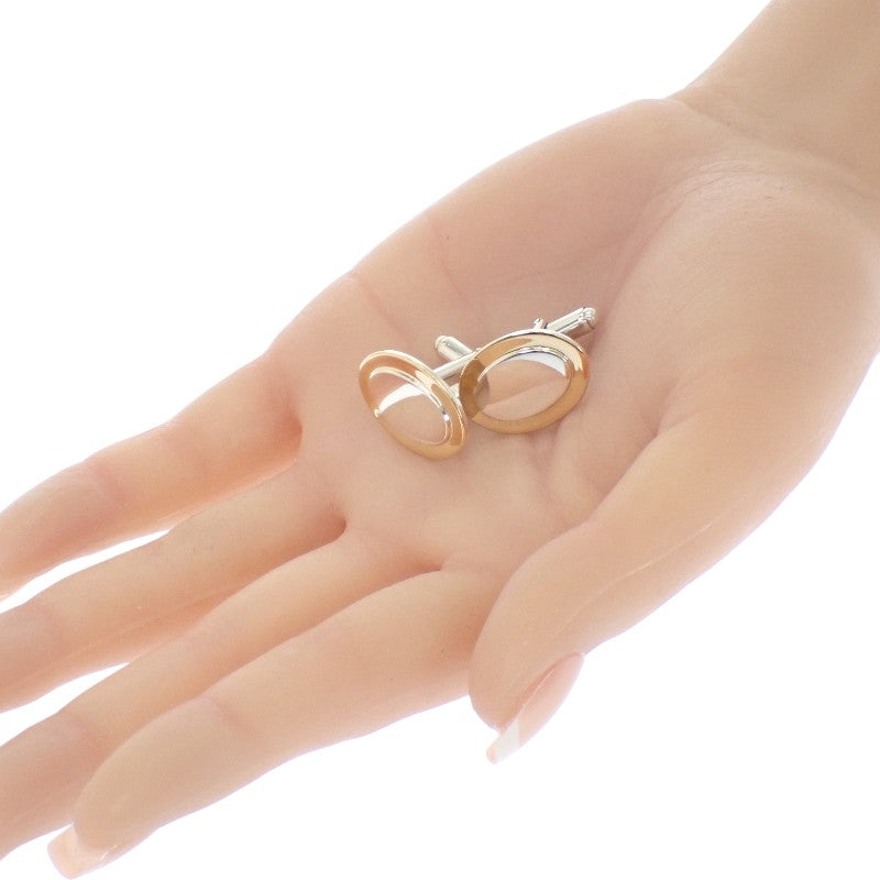 ティファニー TIFFANY&Co. オーバル カフリンクス カフス K18イエローゴールド スターリングシルバー ゴールド シルバー メンズ【中古】【Aランク】