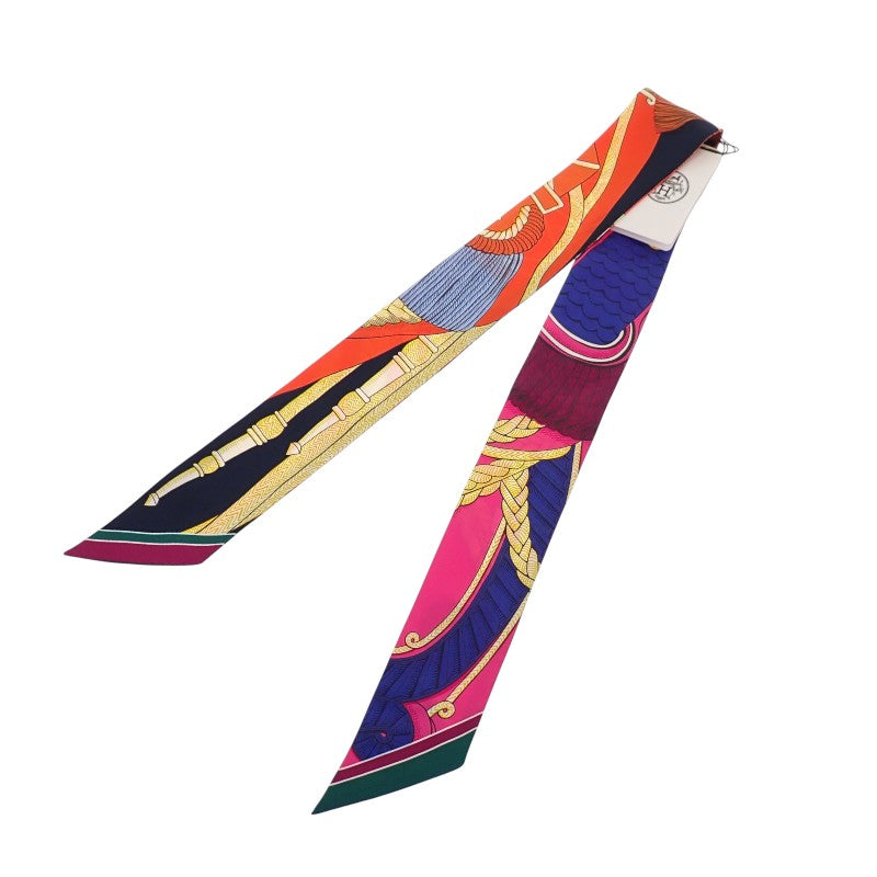 エルメス HERMES ツイリー Zouaves et Dragons スカーフ シルク ピンク マルチカラー レディース【中古】【Sランク】