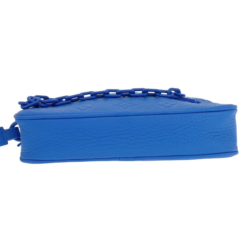 LOUIS VUITTON Pochette Volga M53557 Clutch Bag Taurillon Leather Blue Men's Women's [Used] [A Rank]