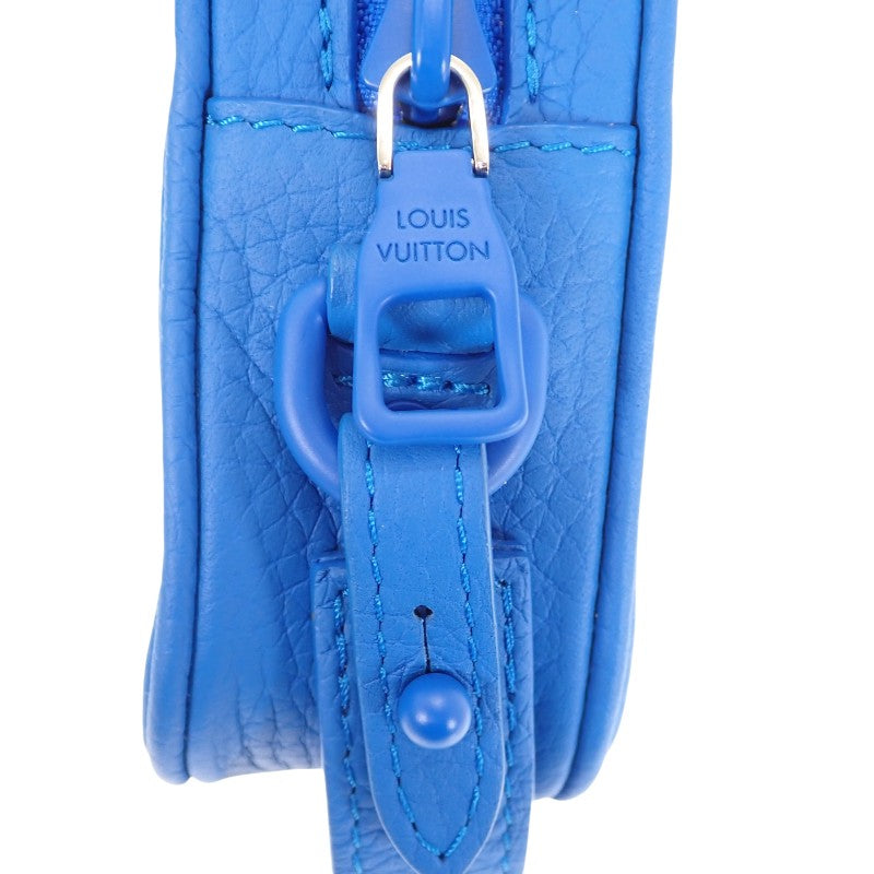 LOUIS VUITTON Pochette Volga M53557 Clutch Bag Taurillon Leather Blue Men's Women's [Used] [A Rank]