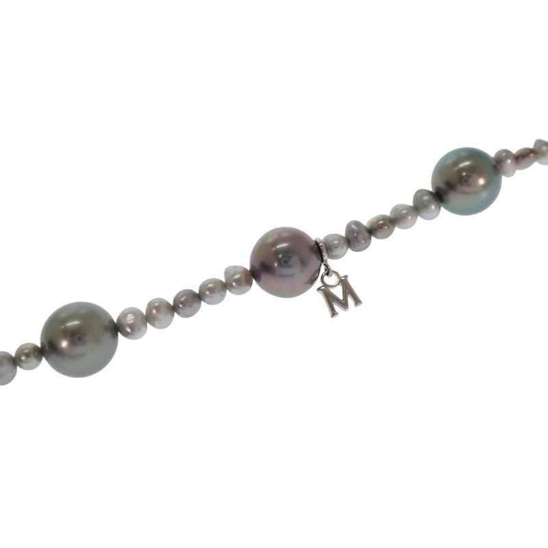 ミキモト MIKIMOTO 黒蝶パール ネックレス K18ホワイトゴールド