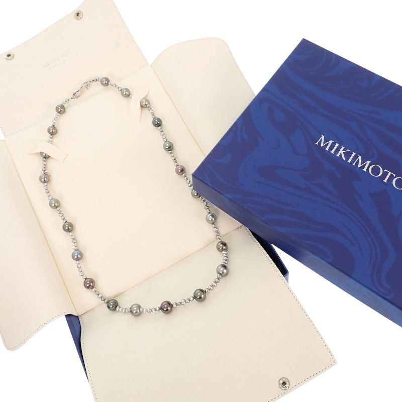 MIKIMOTO Black Pearl Necklace K18 White Gold Women's [Used] [A Rank]