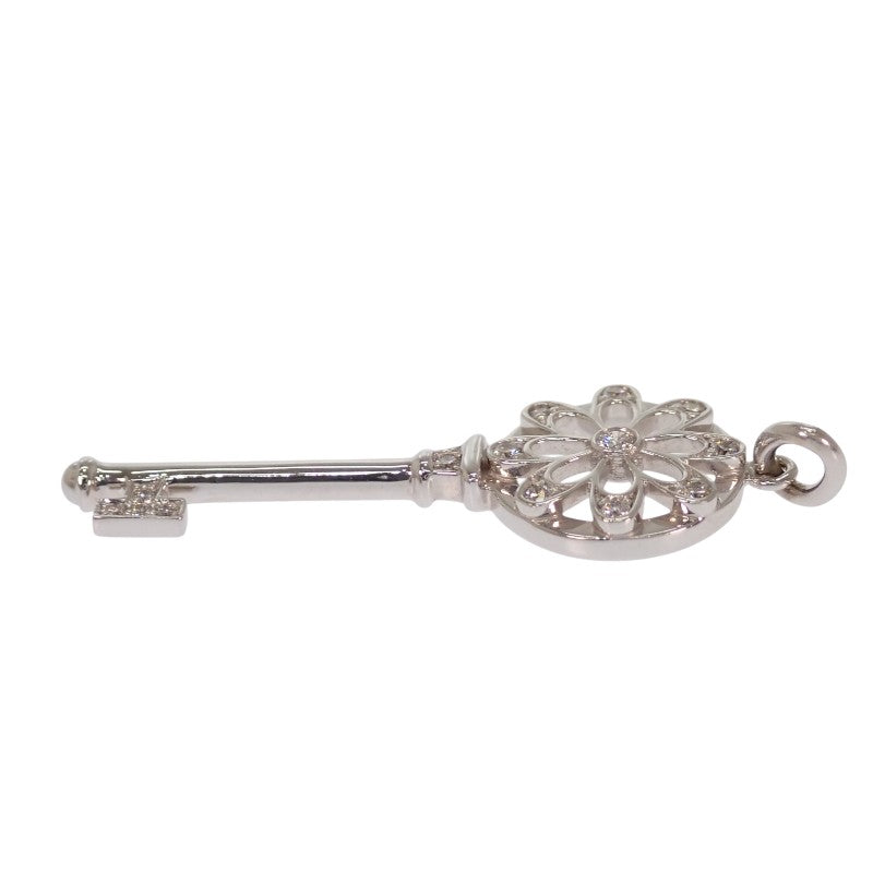 TIFFANY&Co. Floral Key Diamond Pendant Top K18 White Gold Diamond Ladies [Used] [A Rank]