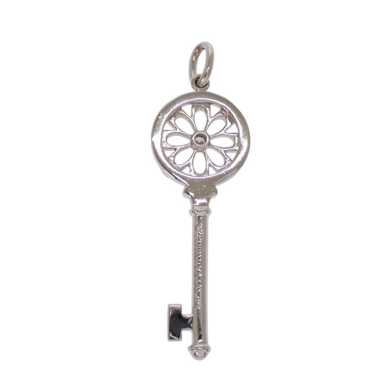 TIFFANY&Co. Floral Key Diamond Pendant Top K18 White Gold Diamond Ladies [Used] [A Rank]