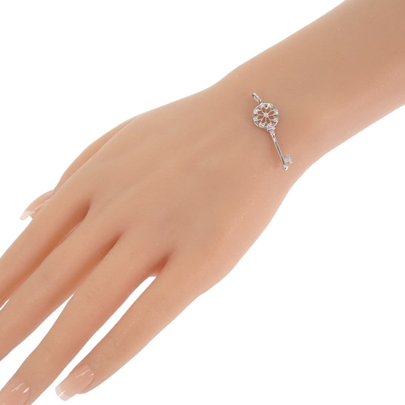 TIFFANY&Co. Floral Key Diamond Pendant Top K18 White Gold Diamond Ladies [Used] [A Rank]