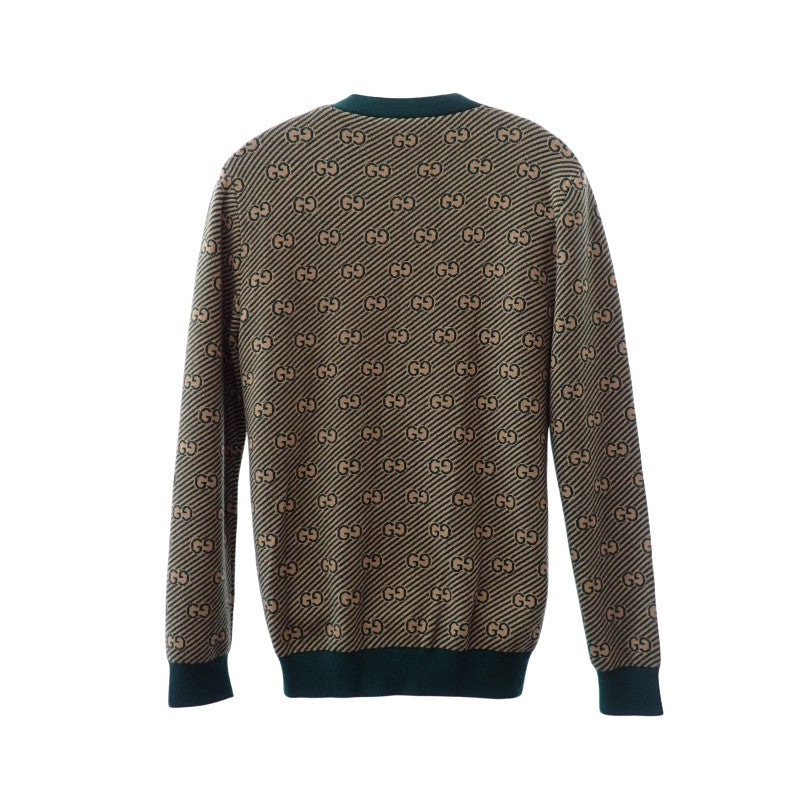 グッチ GUCCI GG ストライプ カーディガン サイズS 630412 XKBFZ ウール カシミヤ ベージュ グリーン メンズ【中古】【ABランク】 グッチ GUCCI GG ストライプ S 630412 XKBFZ カーディガン ウール