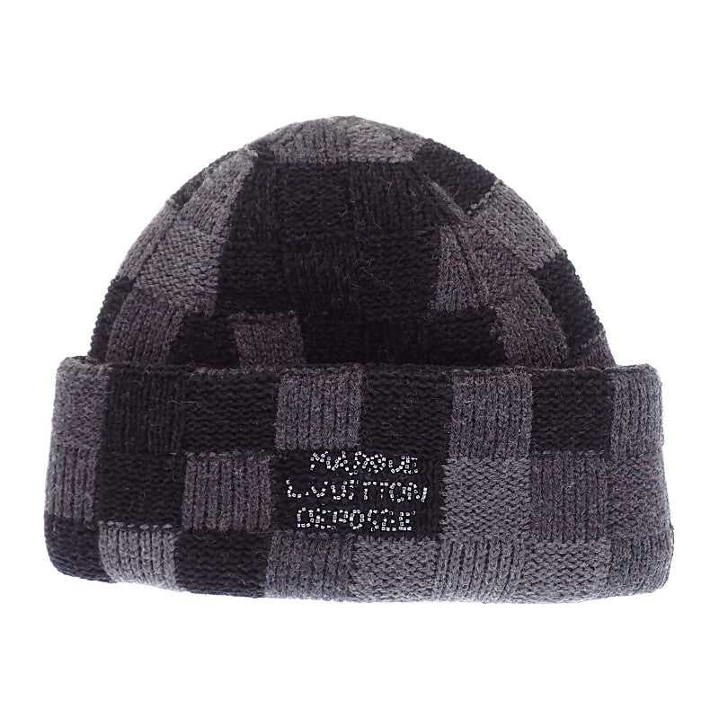 ルイヴィトン LOUIS VUITTON ビーニー･LV クラッシュ ダモフラージュ M5029A ニットキャップ ウール コットン ナイロン ブラックダモフラージュ メンズ レディース【中古】【ABランク】