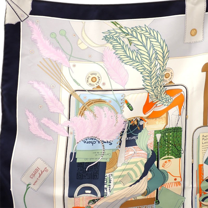 エルメス HERMES カレ90 Bagage a Main H004119S_01 スカーフ シルク グリ・クレール ヴェール レディース【中古】【Aランク】