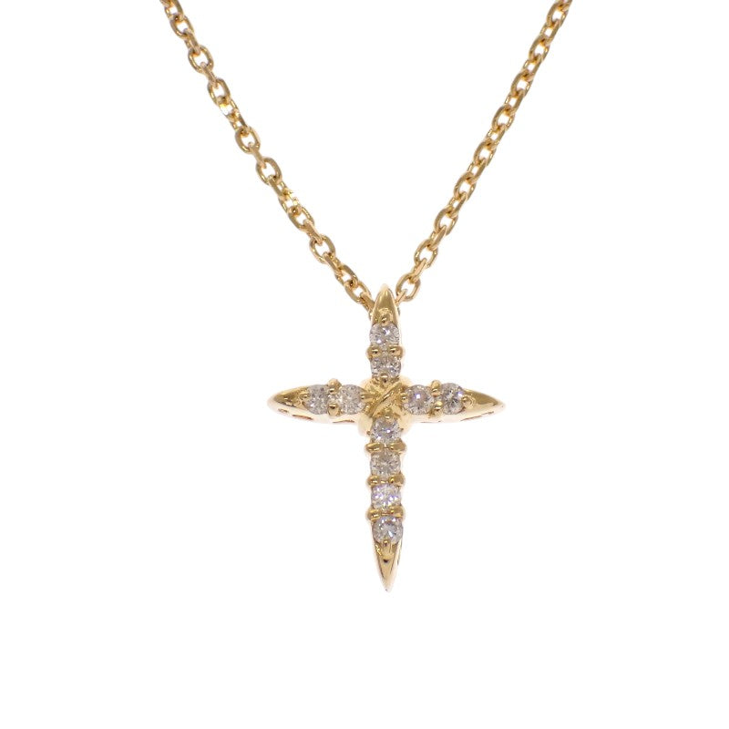 デザインジュエリー マキ クロス ネックレス K18イエローゴールド ダイヤモンド レディース【中古】【Aランク】