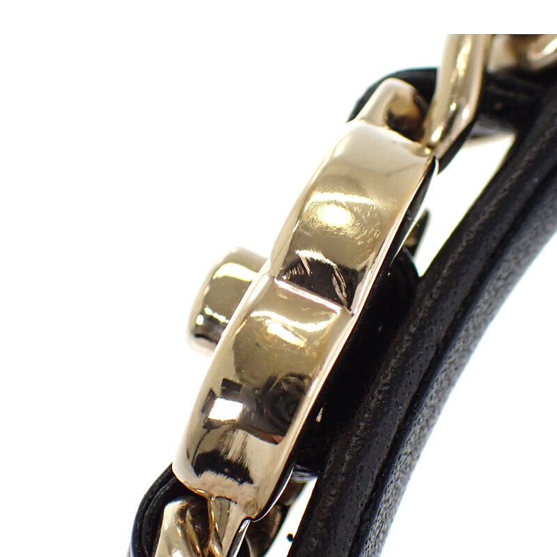 シャネル CHANEL ココマークカチューシャ AB6143 ヘアアクセサリー レザー ブラック ゴールド金具 レディース【中古】【ABランク】