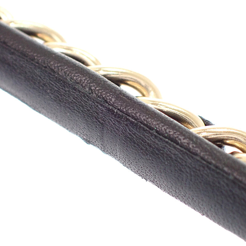 シャネル CHANEL ココマークカチューシャ AB6143 ヘアアクセサリー レザー ブラック ゴールド金具 レディース【中古】【ABランク】