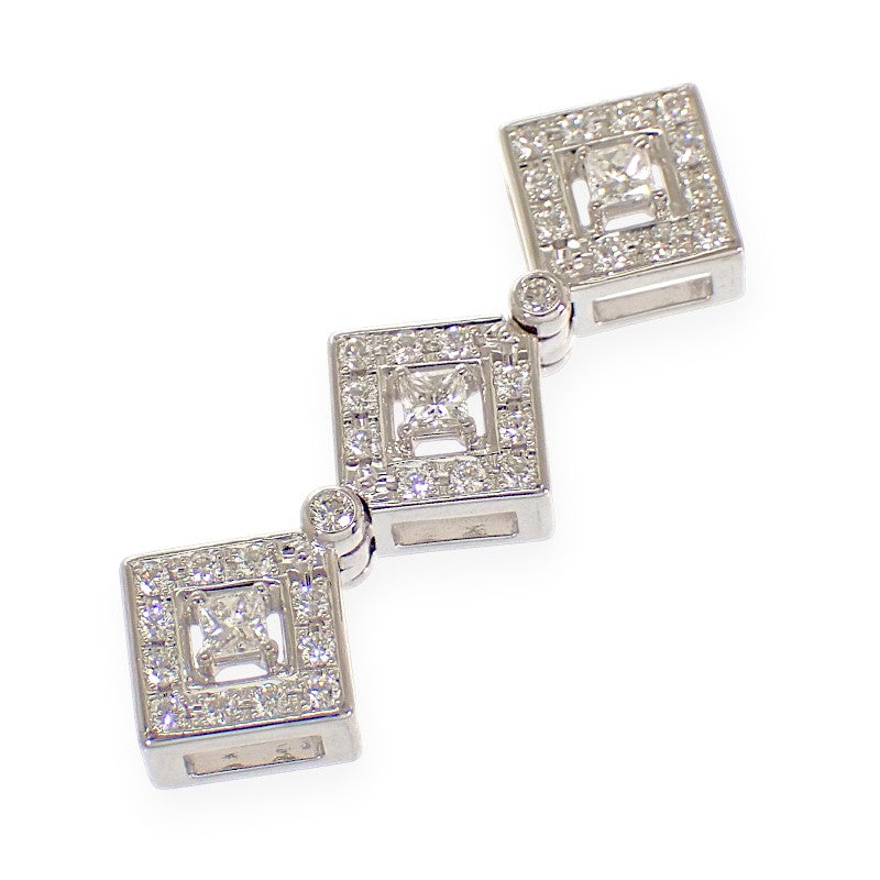 タサキ TASAKI スクエア ペンダントトップ K18ホワイトゴールド ダイヤモンド レディース【中古】【Aランク】