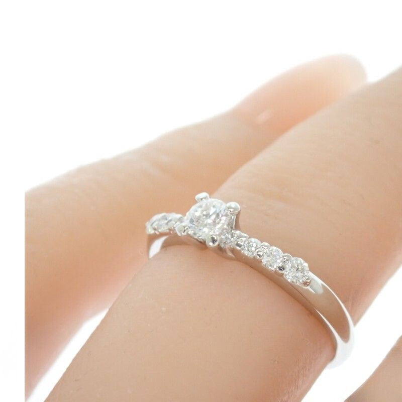 Dior Diamond Ring Pt950 Platinum Diamond Ladies #12 [Used] [A Rank]