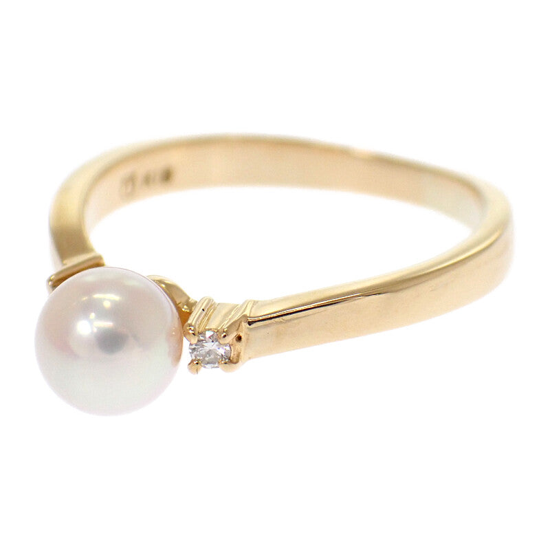 タサキ TASAKI パール 9号 リング K18イエローゴールド ダイヤモンド レディース【中古】【Aランク】