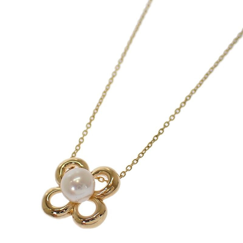 タサキ TASAKI フラワーモチーフ パール ネックレス K18イエローゴールド レディース【中古】【Aランク】
