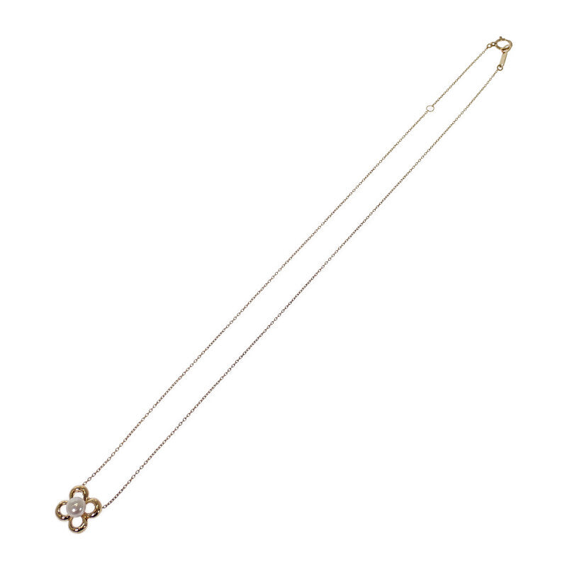 TASAKI Flower Motif Pearl Necklace K18 Yellow Gold Gold Ladies [Used] [A Rank]