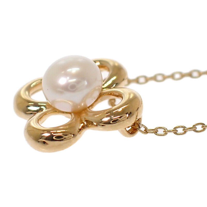 TASAKI Flower Motif Pearl Necklace K18 Yellow Gold Gold Ladies [Used] [A Rank]