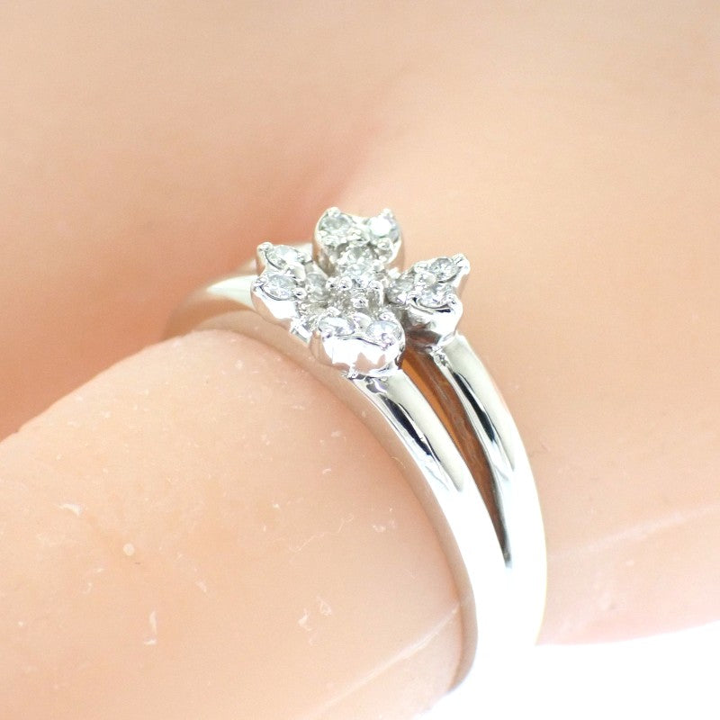 VANDOME Flower Ring Pt900 Platinum Diamond Ladies [Used] [A Rank]