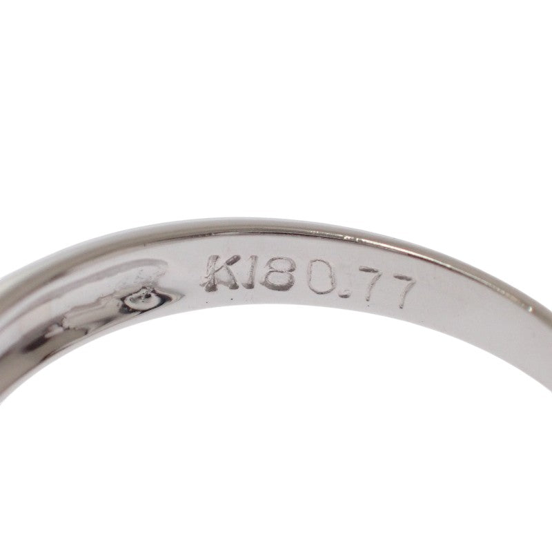 Designer Jewelry Ribbon 11.5 Ring K18 White Gold Ruby Diamond Ladies [Used] [A Rank]