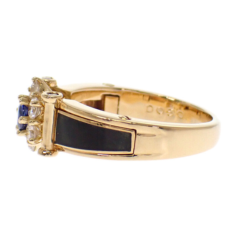 KORLOFF 七宝焼き K18 サファイア ダイヤモンド 10.5号 リング K18イエローゴールド ダイヤモンド サファイア レディース【中古】【Aランク】