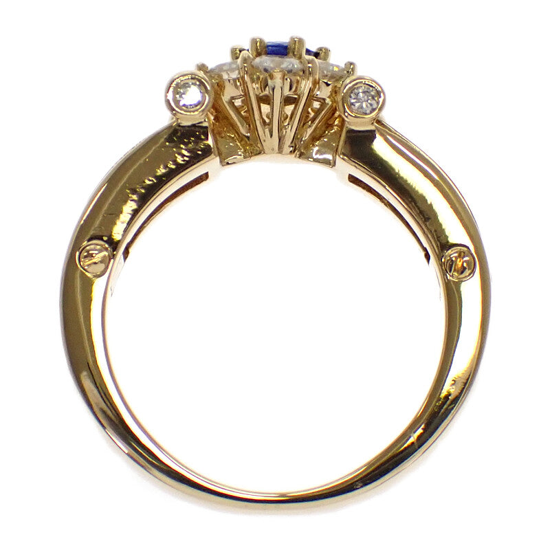 KORLOFF 七宝焼き K18 サファイア ダイヤモンド 10.5号 リング K18イエローゴールド ダイヤモンド サファイア レディース【中古】【Aランク】