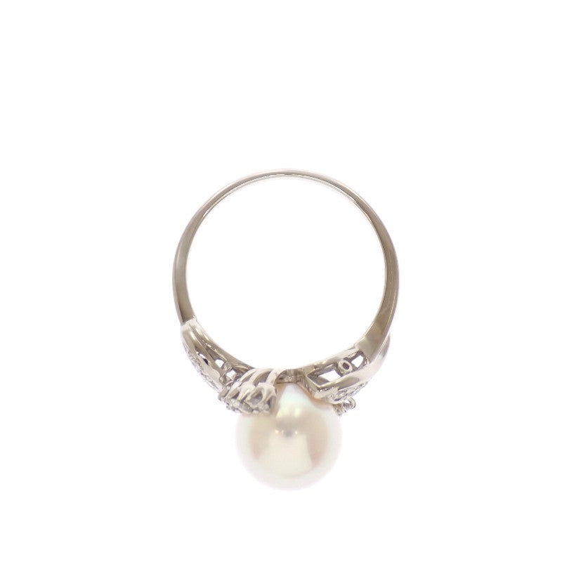 ミキモト MIKIMOTO アコヤ真珠 ダイヤモンド 9号 リング Pt950プラチナ アコヤ真珠 ダイヤモンド アコヤ真珠 レディース【中古】【Aランク】