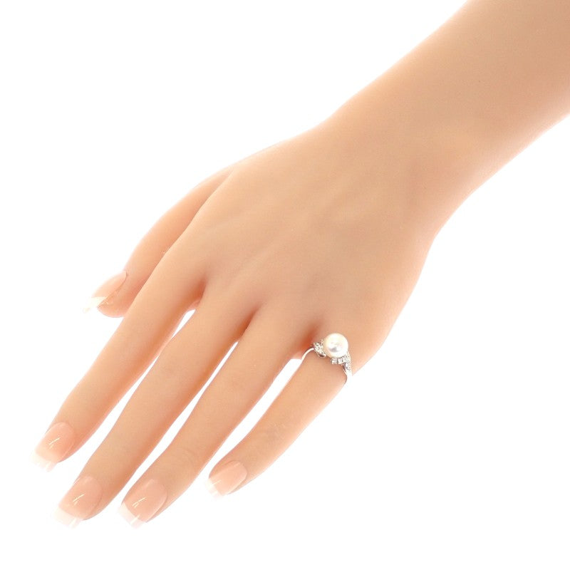 ミキモト MIKIMOTO アコヤ真珠 ダイヤモンド 9号 リング Pt950プラチナ アコヤ真珠 ダイヤモンド アコヤ真珠 レディース【中古】【Aランク】